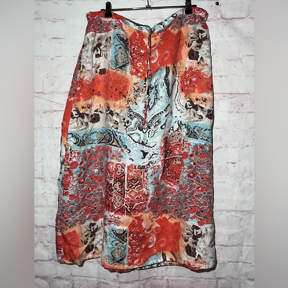Colorful Midi Linen Skirt